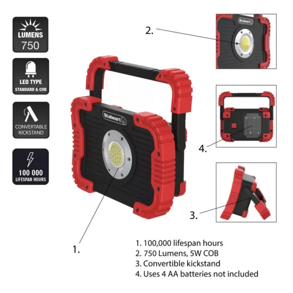 Stalwart 750 Lumens LED Work Light with Rotating Handle