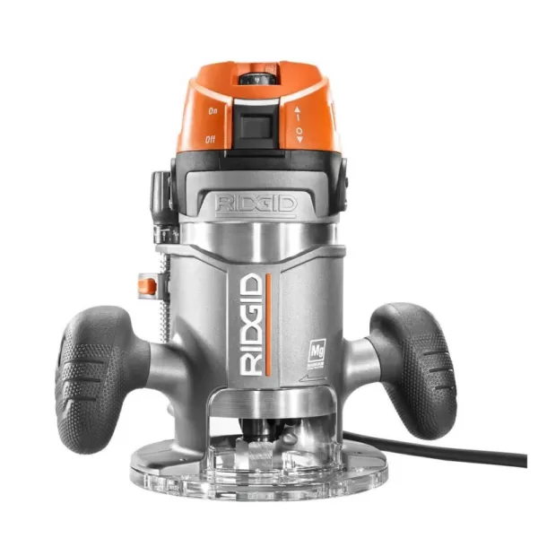 RIDGID 11 Amp 2 HP 1/2 in. Heavy-Duty Fixed and Plunge Base Corded Router