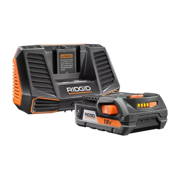 RIDGID 18-Volt OCTANE Cordless Brushless Compact Fixed Base Router with 18-Volt Lithium-Ion 2.0 Ah Battery Pack and Charger Kit