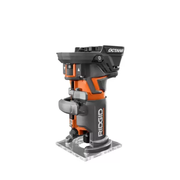 RIDGID 18-Volt OCTANE Fixed Base Router with 1/4 in. Bit with 18-Volt Lithium-Ion 4.0 Ah Battery and Charger Kit