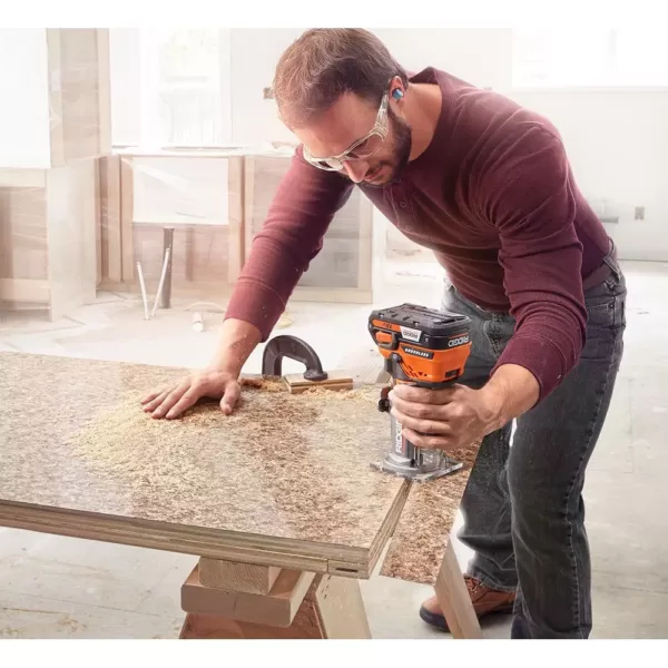 RIDGID 18-Volt Cordless Brushless 1/4 in. Compact Router with 1.5 Ah Lithium-Ion Battery