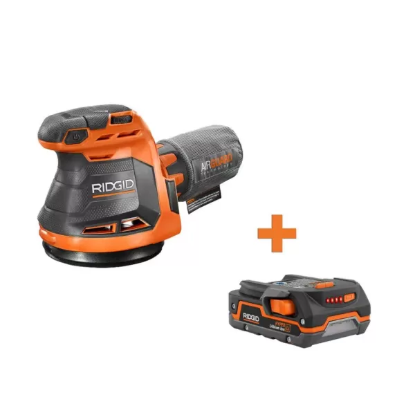 RIDGID 18-Volt Cordless 5 in. Random Orbit Sander with 1.5 Ah Lithium-Ion Battery