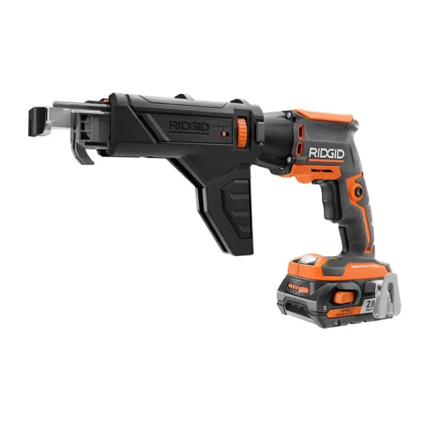 RIDGID 18-Volt Cordless Brushless Drywall Screwdriver with Collated Attachment with 1.5 Ah Lithium-Ion Battery