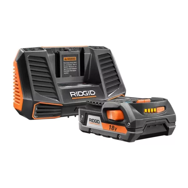 RIDGID 18-Volt Cordless Brushless HYPERDRIVE 16-Gauge 2-1/2 in Straight Nailer, 2 Ah Battery, Charger, Nails, Belt Clip and Bag