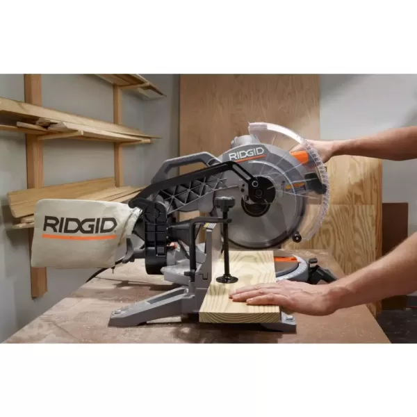 RIDGID 15 Amp Corded 12 in. Dual Bevel Miter Saw with LED