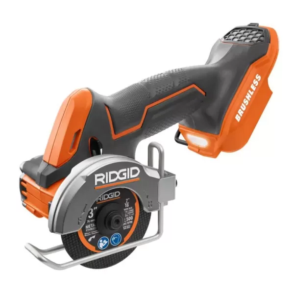 RIDGID 18V SubCompact Lithium-Ion Brushless Drill Kit, 3 in. Multi-Material Saw with (2) 2.0 Ah Batteries, Charger, and Bag