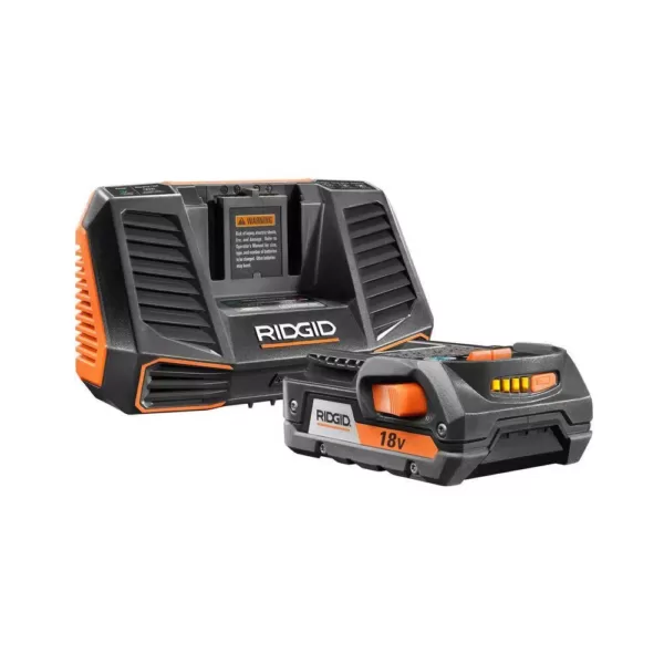 RIDGID 18-Volt Lithium-Ion 2.0 Ah Battery Pack and Charger Kit