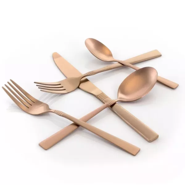 MegaChef Cravat 20-Piece Matte Rose Stainless Steel Flatware Set (Service for 4)