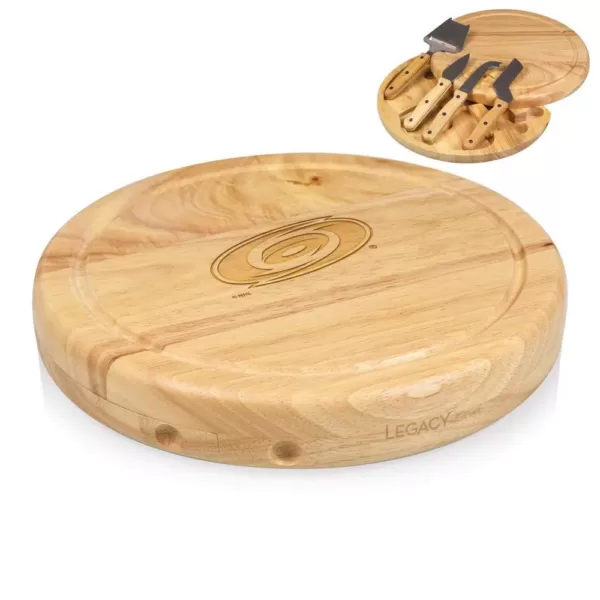 Picnic Time Carolina Hurricanes 10.20 in. Natural Wood Cheese Board and Tool Set