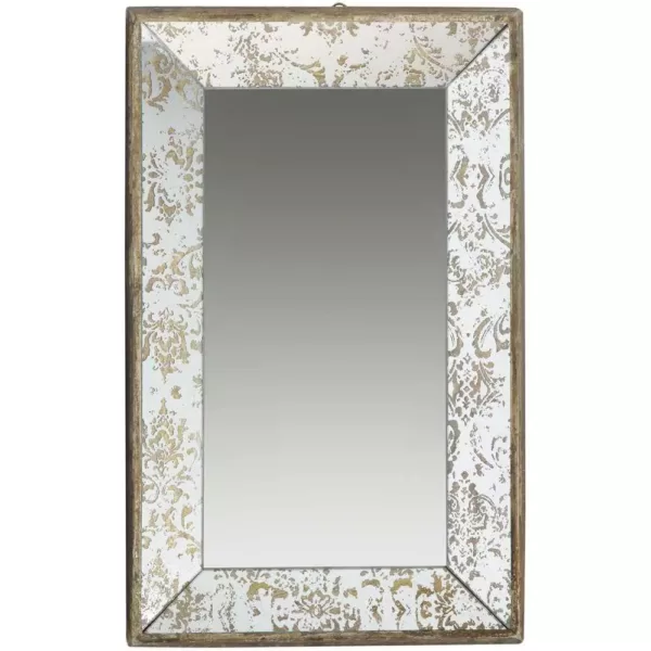 A & B Home 20 in. x 12 in. Decorative Mirror Tray in Rustic Brown