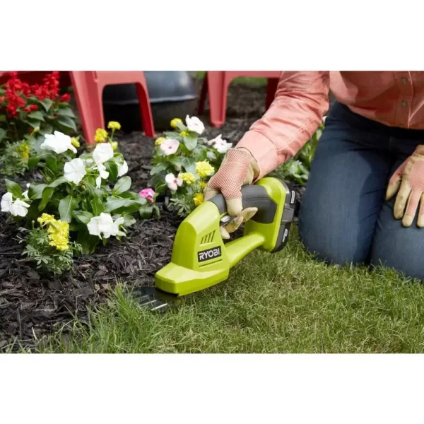 RYOBI ONE+ 18-Volt Lithium-Ion Cordless Grass Shear and Shrubber Trimmer - 1.3 Ah Battery and Charger Included