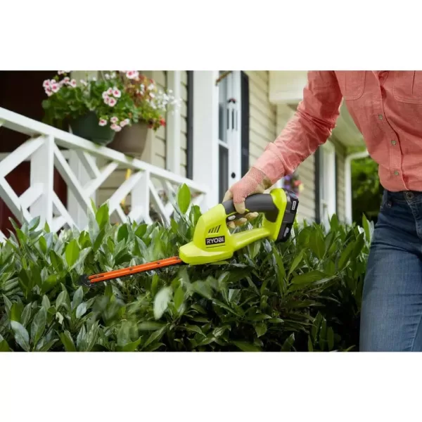 RYOBI ONE+ 18-Volt Lithium-Ion Cordless Grass Shear and Shrubber Trimmer - 1.3 Ah Battery and Charger Included