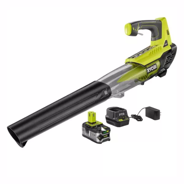 RYOBI Reconditioned ONE+ 100 MPH 280 CFM 18-Volt Lithium-Ion Cordless Leaf Blower - 4.0 Ah Battery and Charger Included