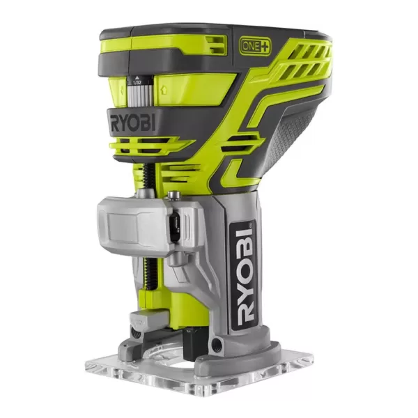 RYOBI 18-Volt ONE+ Cordless Fixed Base Trim Router (Tool Only) with Tool Free Depth Adjustment