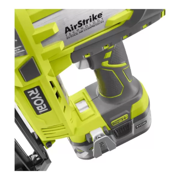 RYOBI 18-Volt ONE+ Lithium-Ion Cordless AirStrike 16-Gauge Cordless Straight Finish Nailer (Tool Only) with Sample Nails