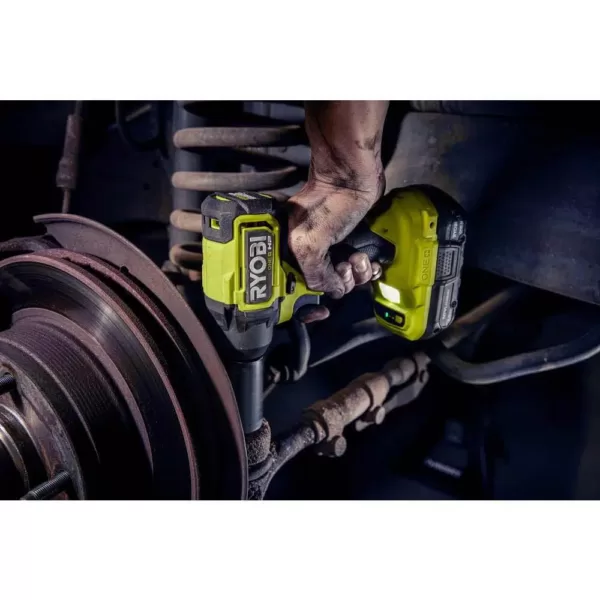 RYOBI ONE+ HP 18V Brushless Cordless Compact 1/4 in. Impact Driver, 3/8 in. Impact Wrench, (2) Batteries, Charger, and Bag