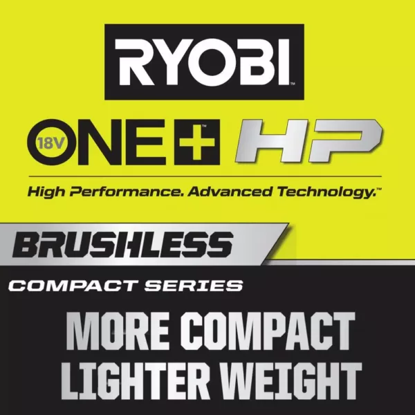 RYOBI ONE+ HP 18V Brushless Cordless Compact 1/4 in. Impact Driver, 3/8 in. Impact Wrench, (2) Batteries, Charger, and Bag