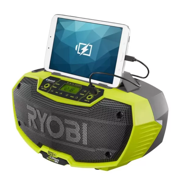 RYOBI 18-Volt ONE+ Hybrid Stereo with Bluetooth Wireless Technology with 2.0 Ah Battery and Charger Kit