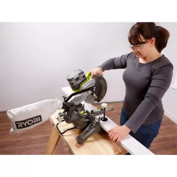 RYOBI 18-Volt ONE+ Lithium-Ion Cordless 7-1/4 in. Compound Miter Saw and Orbital Jig Saw (Tools Only)