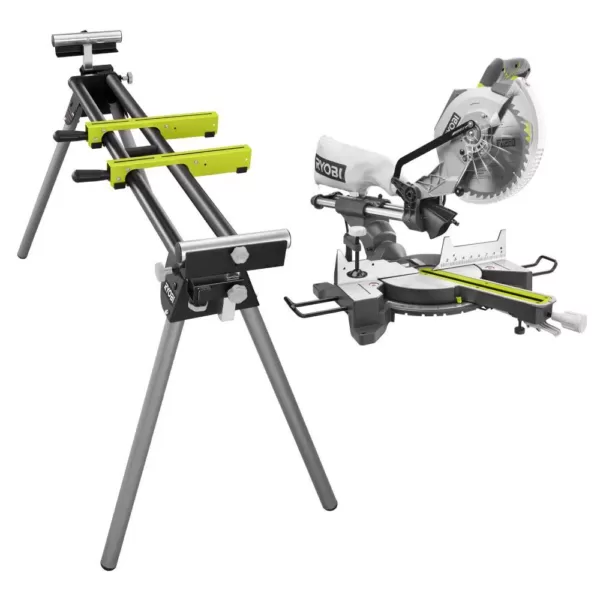 RYOBI 15 Amp 10 in. Sliding Compound Miter Saw and Universal Miter Saw QUICKSTAND