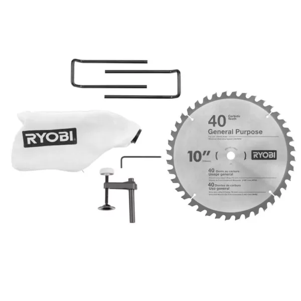 RYOBI 15 Amp 10 in. Sliding Compound Miter Saw and 18-Volt Cordless Airstrike ONE+ Brad Nailer