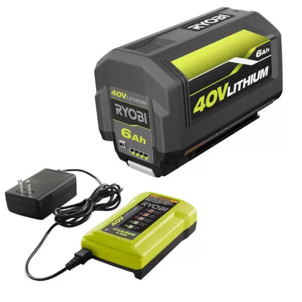 RYOBI 20 in. 40-Volt Brushless Lithium-Ion Cordless Battery Walk Behind Push Lawn Mower 6.0 Ah Battery/Charger Included