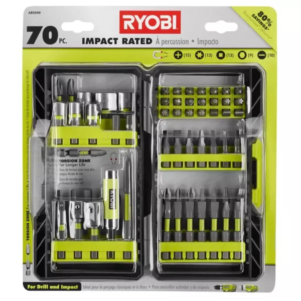 RYOBI Impact Rated Driving Kit (70-Piece)