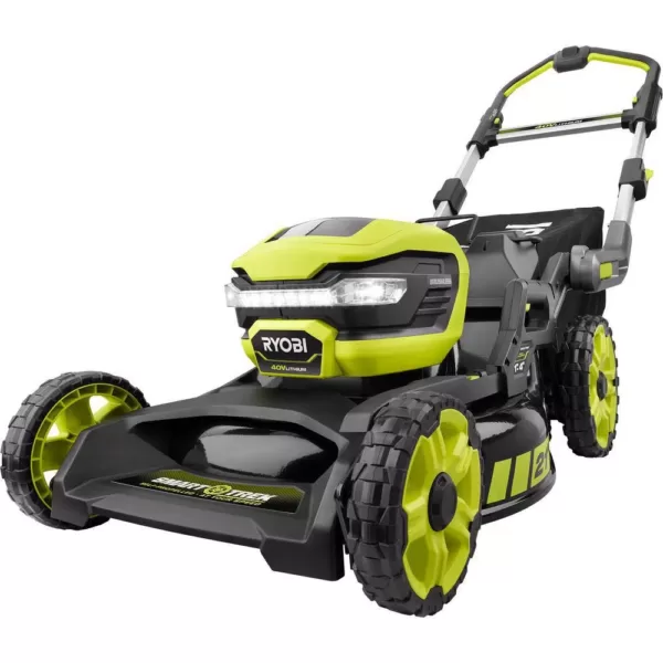 RYOBI 21 in. 40-Volt Brushless Lithium-Ion Cordless SMART TREK Self-Propelled Walk Behind Mower with 6.0Ah Battery and Charger