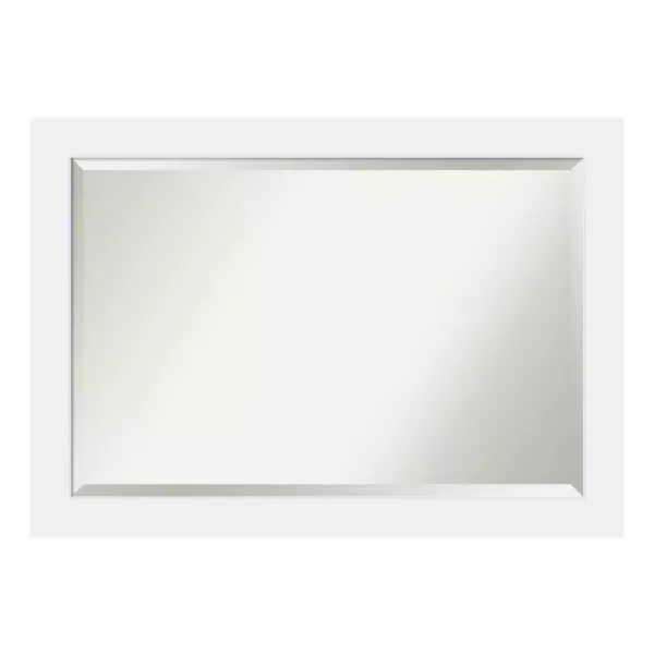 Amanti Art Corvino 41 in. W x 29 in. H Framed Rectangular Beveled Edge Bathroom Vanity Mirror in Satin White