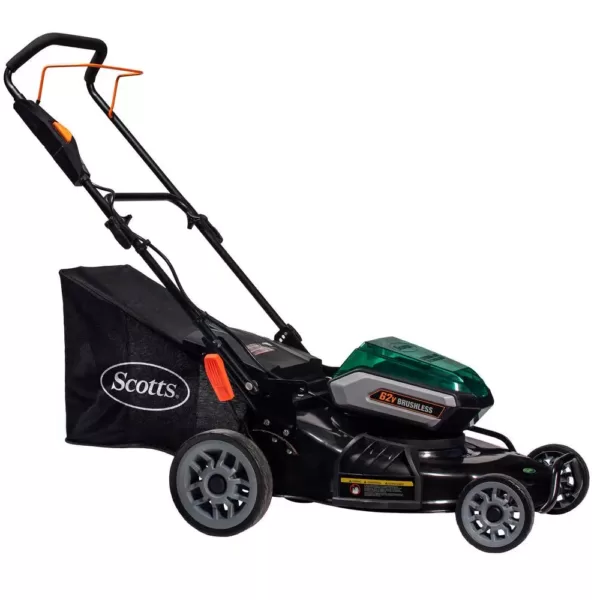 Scotts 21 in. 62-Volt Lithium-Ion Cordless Battery Walk Behind Push Mower with 5 Ah Battery and Charger Included