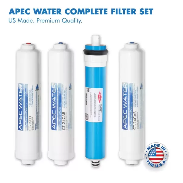 APEC Water Systems Ultimate Counter Top Reverse Osmosis Water Filtration System with Case 90 GPD 4-Stage Portable and Installation-Free