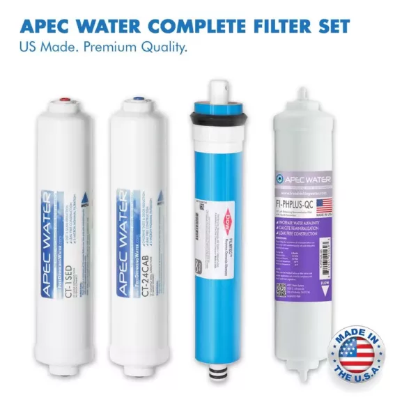 APEC Water Systems Ultimate Alkaline Counter Top Reverse Osmosis Water Filter System with Case 90 GPD 4-Stage Portable Installation-Free