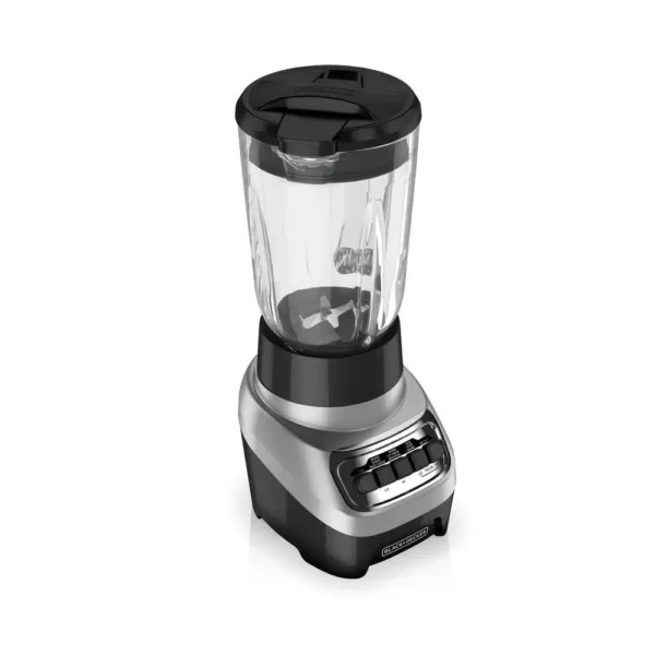 BLACK+DECKER 48 oz. 4-Speeds Silver Glass Jar Blender