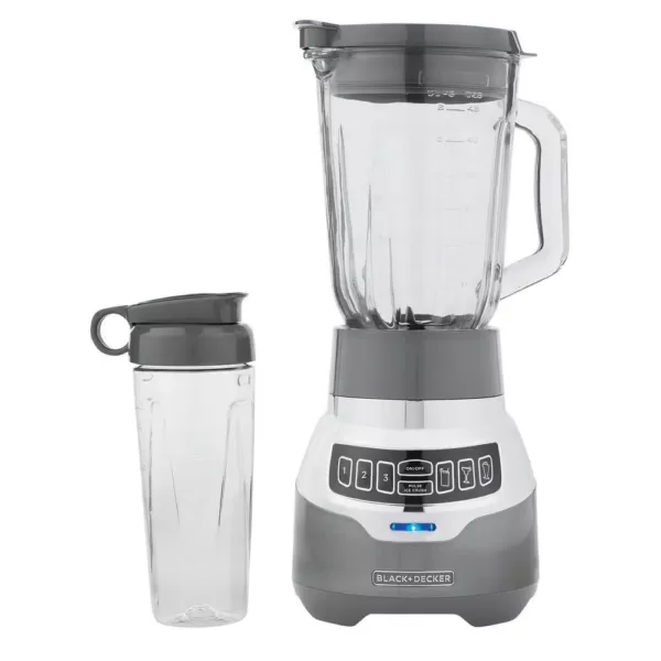 BLACK+DECKER PowerCrush 48 oz. 3-Speed Silver Digital Blender with Travel  Cup