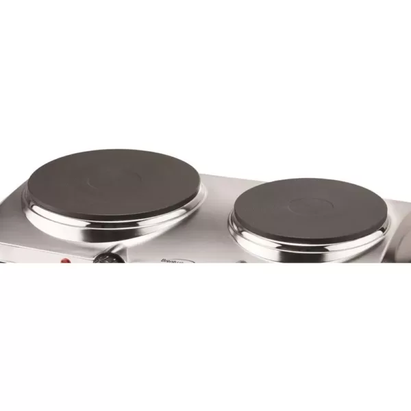 Brentwood Appliances 1440W 2-Burner 7.5 in. Silver Electric Hot Plate