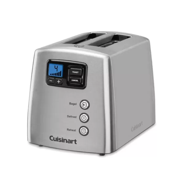 Cuisinart Touch to Toast 2-Slice Silver Wide Slot Toaster with Crumb Tray