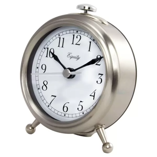 Equity by La Crosse Small 3 in. Metal Quartz Alarm Table Clock