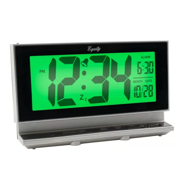 Equity by La Crosse Large 2 in. LCD Alarm Table Clock with Night Vision Technology