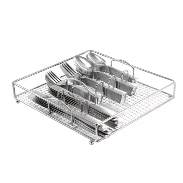 Gibson Home Abbeville 61-Piece Flatware Set with Wire Caddy (Service for 12)