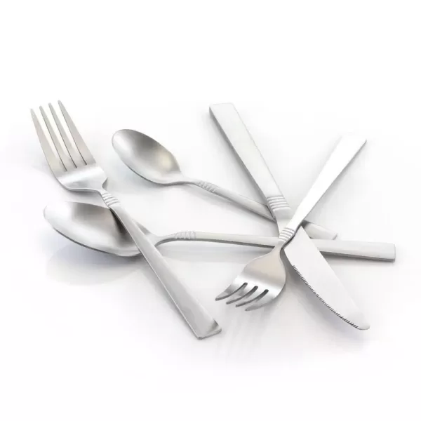 MegaChef Cravat 20-Piece Matte Silver Stainless Steel Flatware Set (Service for 4)