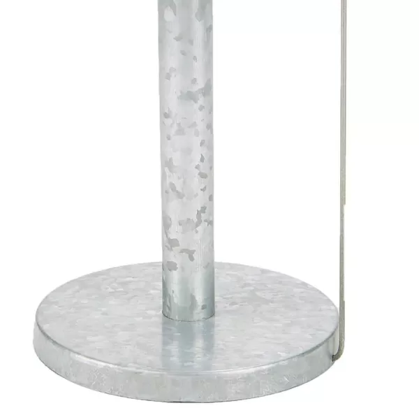 Mind Reader Counter Top Silver Free Standing Galvanized Paper Towel Holder