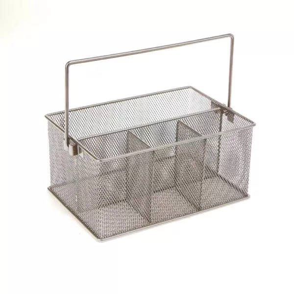 Mind Reader Silver Storage Basket/Holder for Kitchen Utensils and Office Supplies