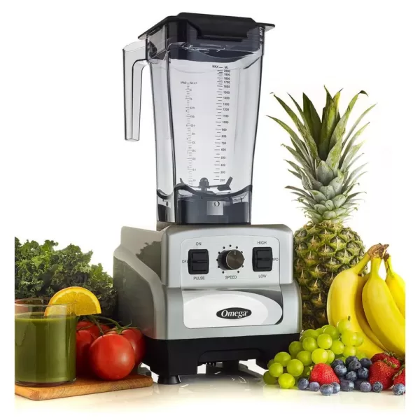 Omega 3 HP 64 oz. Variable 10-Speed Silver Blender with Container