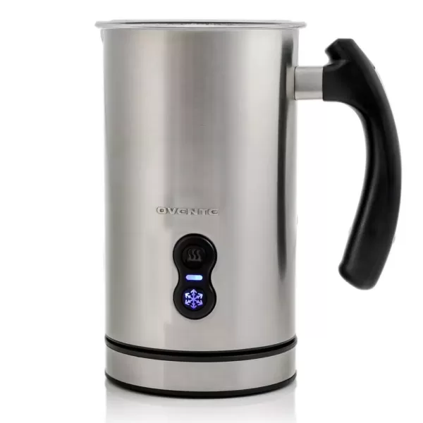 Ovente 8 oz. Silver Automatic Electric Milk Frother and Steamer Hot or Cold Froth Functionality Foam Maker and Warmer