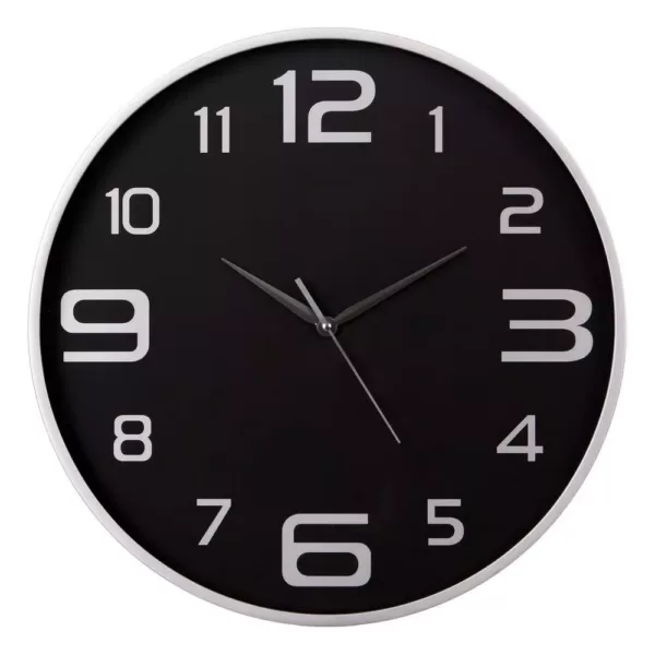 Pinnacle Silver and Black Wall Clock