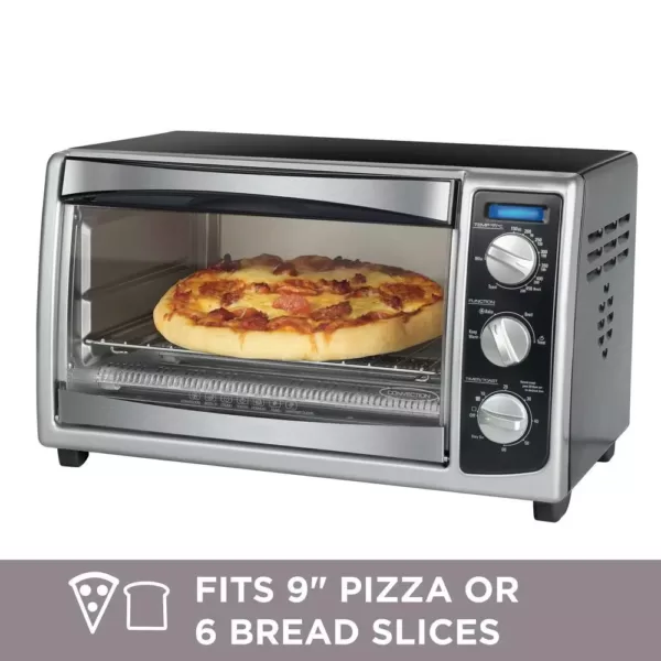 BLACK+DECKER 1500 W 6-Slice Stainless Steel Toaster Oven with Built-In Timer