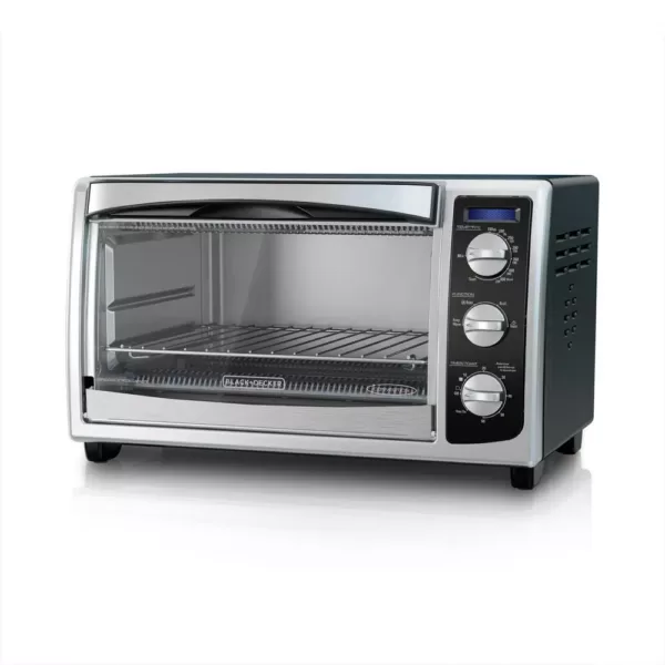 BLACK+DECKER 1500 W 6-Slice Stainless Steel Toaster Oven with Built-In Timer