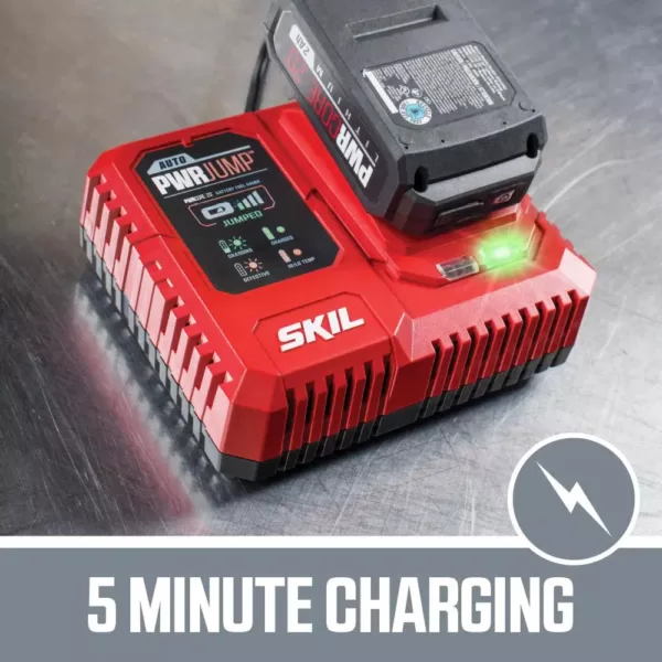 Skil PWRCore 20-Volt Brushless Cordless 1/4 in. Hex Impact Driver Kit Plus 2.0Ah Lithium-Ion Battery (USB) & PWRJump Charger