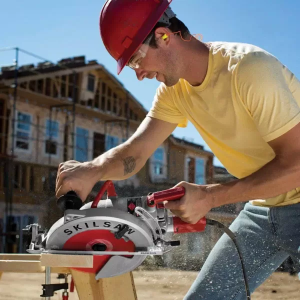 SKILSAW 15 Amp Corded Electric 10-1/4 in. Magnesium SAWSQUATCH Worm Drive Circular Saw with 40-Tooth Diablo Carbide Blade