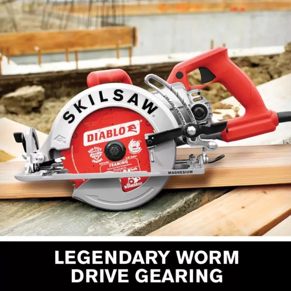 SKILSAW 15 Amp Corded Electric 7-1/4 in. Magnesium Worm Drive Circular Saw with 24-Tooth Carbide Tipped Diablo Blade